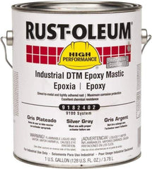 Rust-Oleum - 1 Gal Gloss Silver Gray Epoxy Mastic - 100 to 225 Sq Ft/Gal Coverage, <340 g/L VOC Content, Direct to Metal - Caliber Tooling