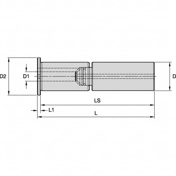 Kennametal - 1-1/2" Bore Diam, 2" Shank Diam, Boring Bar Sleeve - 8.157" OAL, 152mm Bore Depth - Exact Industrial Supply