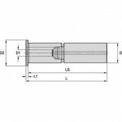 Kennametal - 32mm Bore Diam, 50mm Shank Diam, Boring Bar Sleeve - 204mm OAL, 128mm Bore Depth - Exact Industrial Supply