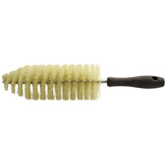 Brush Research Mfg. - 2-3/4" Diam Helical Polypropylene Tube Brush - Single Spiral, 0.012" Filament Diam, 8-1/4" Brush Length, 13-1/2" OAL, 0.245" Diam Plastic Handle Shank - Caliber Tooling