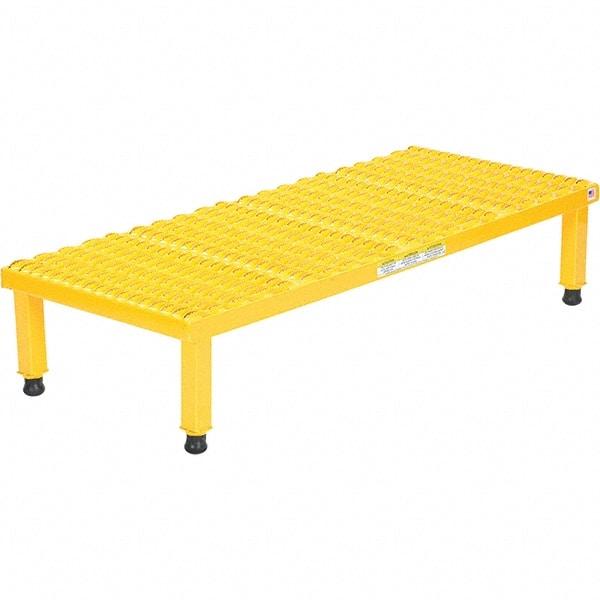 Vestil - 9" High x 19" Wide x 48" Deep, Yellow Step Stand - Steel, 500 Lb Capacity - Caliber Tooling