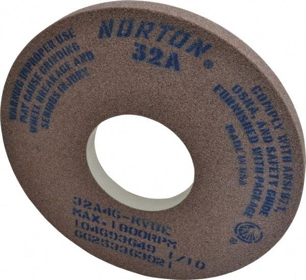 Norton - 14" Diam x 5" Hole x 1" Thick, K Hardness, 46 Grit Surface Grinding Wheel - Aluminum Oxide, Type 1, Coarse Grade, 1,800 Max RPM, Vitrified Bond, No Recess - Caliber Tooling