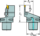 C3-RF151.23-22050-20 Capto® and SL Turning Holder - Caliber Tooling