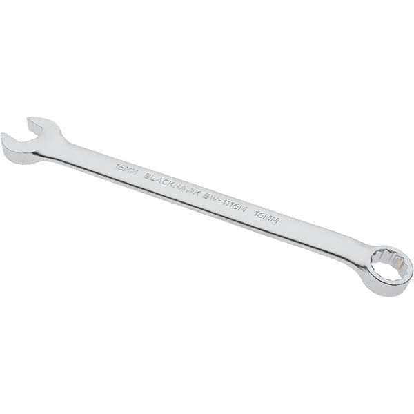 Blackhawk by Proto - 16mm 12 Point Offset Combination Wrench - 15° Offset Angle, 8" OAL, Steel, Satin Finish - Caliber Tooling