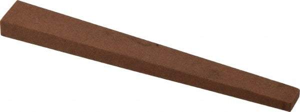 Norton - 4" Long x 1/2" Wide x 1/4" Thick, Aluminum Oxide Sharpening Stone - Taper, Medium Grade - Caliber Tooling