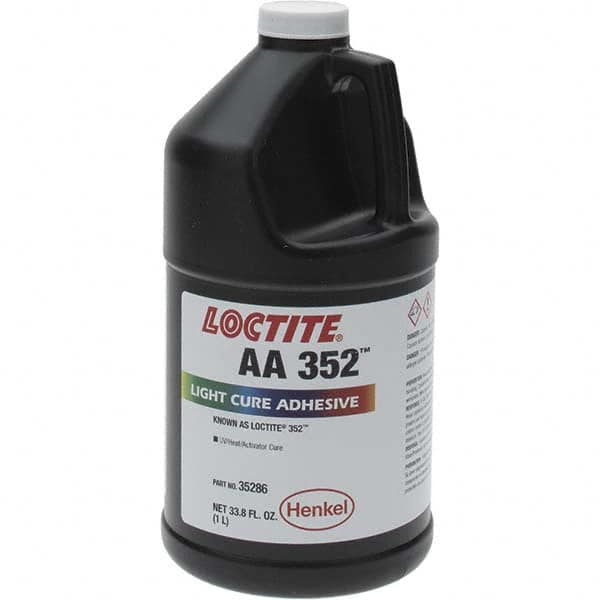 Loctite - 1 L Bottle Clear Light Cure Adhesive - 352 1 LITER UV LOCTITE LTCURE ADHS - Caliber Tooling