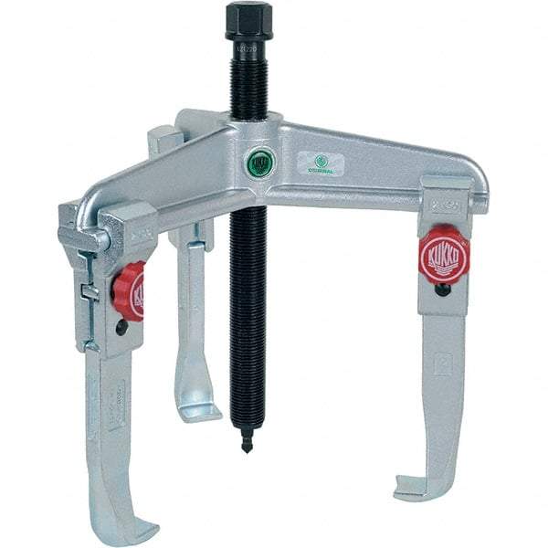 KUKKO - 3 Jaw, 1-1/2" to 7-7/8" Spread, 7-1/2 Ton Capacity, Reversible Puller - 5-7/8" Reach, For Bearings, Gears, Discs, Bushings, Seals - Caliber Tooling