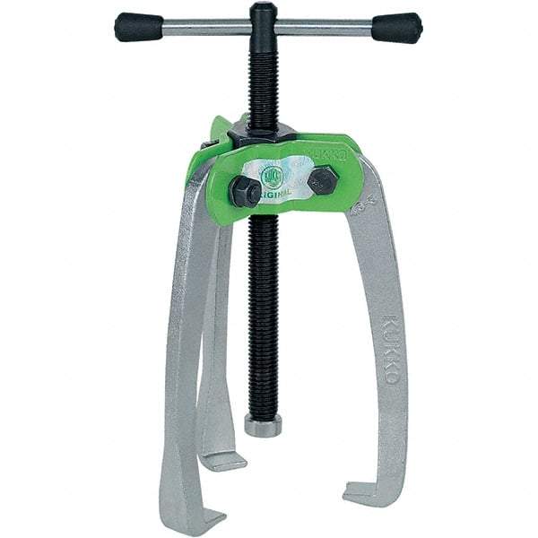 KUKKO - 3 Jaw, 1/4" to 3-3/16" Spread, 1-1/2 Ton Capacity, Jaw Puller - 3-3/16" Reach, For Bearings, Gears, Discs - Caliber Tooling