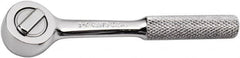 SK - 1/4" Drive Round Head Ratchet - Full Polish Chrome Finish, 4-1/2" OAL, 60 Gear Teeth, Full Polished Knurled Handle, Reversible Head - Caliber Tooling