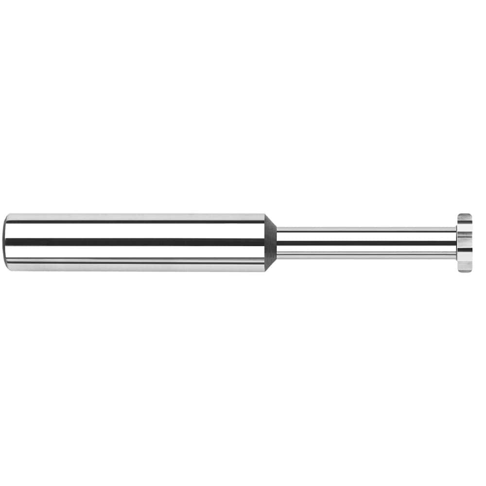 Harvey Tool - 1/4" Cut Diam, 3/32" Cut Width, 1/4" Shank, Straight-Tooth Woodruff Keyseat Cutter - Exact Industrial Supply