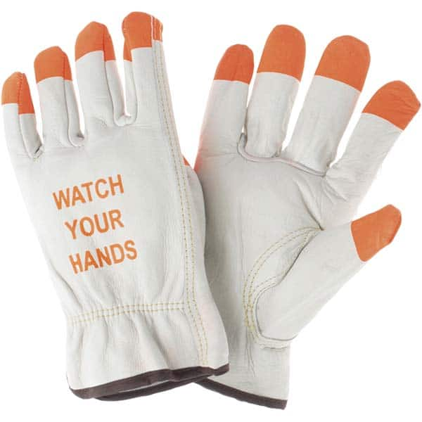 MCR Safety - Size L Leather Abrasion Protection Work Gloves - Caliber Tooling