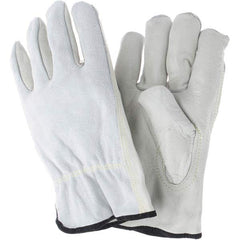 MCR Safety - Size 3XL Leather Abrasion Protection Work Gloves - Caliber Tooling