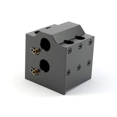 Global CNC Industries - Turret & VDI Tool Holders; Type: Mori Double ID Block ; Clamping System: 76mm X 35mm ; Tool Axis: ID ; Through Coolant: No ; Additional Information: 4 Mounting Holes - Exact Industrial Supply