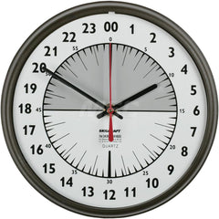 Wall Clocks; Type: 24 Hour Wall Clock; Display Type: Analog; Power Source: (1) AA Battery; Face Color: White/Gray; Case Color: Brown; EPP Indicators: Biodegradable; Pre Consumer Recycled Content : 0; Total Recycled Content: 0; Post Consumer Recycled Conte