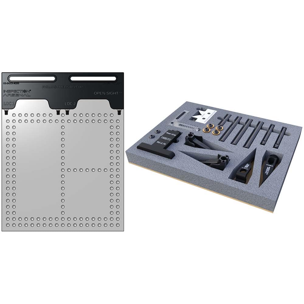 Phillips Precision - CMM Fixtures; Type: Vision Work Holding ; Plate Design: Magnetically Interlocking ; Material: Polycarbonate ; Thread Size: 1/4-20 ; Series: Open-Sight(TM) ; For Use With: Vision Inspection - Exact Industrial Supply