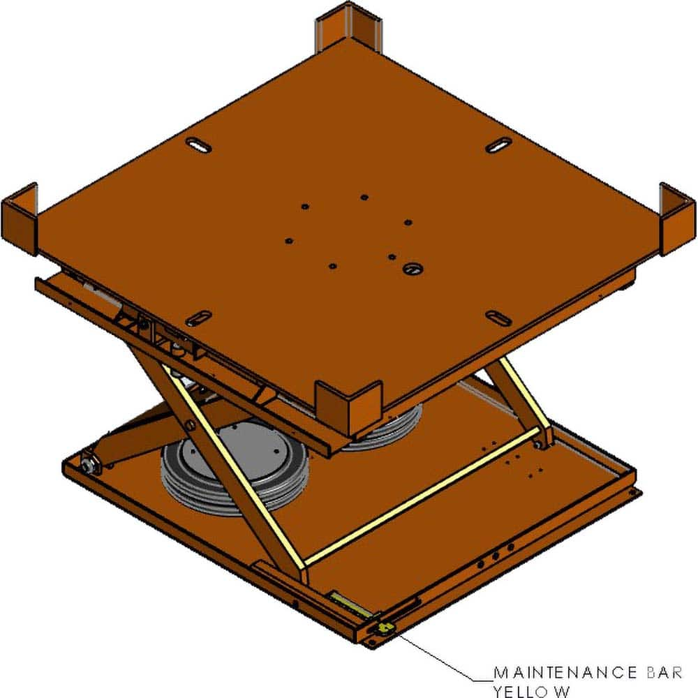 Hovair - Lifting Tables; Type: Lift & Rotate ; Lift Style: Scissor ; Style: Pneumatic ; Load Capacity (Lb.): 4000.000 ; Minimum Height (Decimal Inch): 8.5000 ; Lift Height (Inch): 24.0 - Exact Industrial Supply