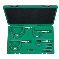 Insize USA LLC - 0 to 3", 0.0001" Graduation, Mechanical Outside Micrometer Set - Exact Industrial Supply