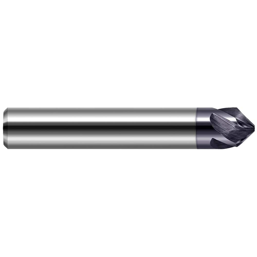 Harvey Tool - 3/8" Diam 100°/80° 5-Flute Single End Solid Carbide Chamfer Mill - Exact Industrial Supply