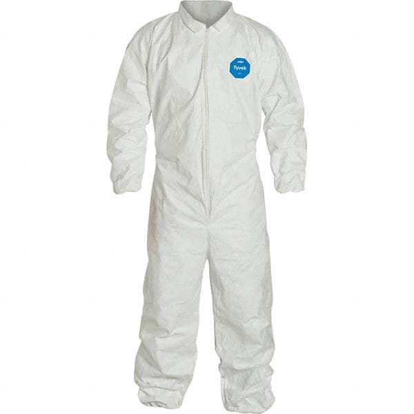 Dupont - Pack of (25), Size 3XL White Tyvek General Purpose Coveralls - Caliber Tooling