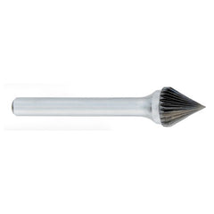 ‎SJ-1 -1/4 x LOC × 1/4 Shank × 2 OAL 60 Degree Cone Carbide Medium Right Hand Spiral Burr - Caliber Tooling