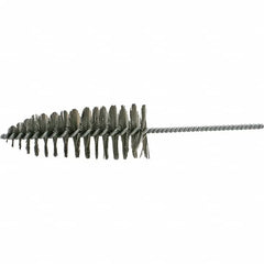 Brush Research Mfg. - 2-1/2" Diam Helical Steel Tube Brush - Single Spiral, 0.012" Filament Diam, 6-1/2" Brush Length, 12" OAL, 0.292" Diam Galvanized Steel Shank - Caliber Tooling