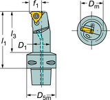 C3-R166.0KF-12050-11 Capto® and SL Turning Holder - Caliber Tooling