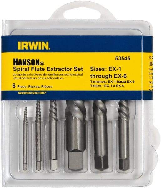 Irwin - Bolt Extractor Sets - MP #1,2,3,4,5,6 6PC SCREW EXTRACTOR SET - Caliber Tooling