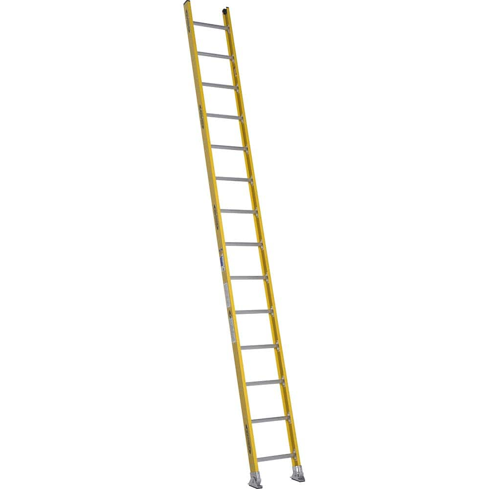 Werner - Step Ladders; Type: Round Rung ; Height (Feet): 14 ; Industry Rating: Type IAA ; Load Capacity (Lb.): 375.000 ; Material: Fiberglass ; Number of Steps / Rungs: 14 - Exact Industrial Supply