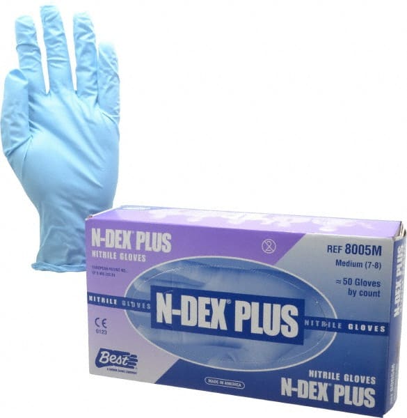 SHOWA - Size M, 8 mil, Industrial Grade, Powdered Nitrile Disposable Gloves - Exact Industrial Supply