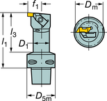 C5-CTLHOR-22090-3 Capto® and SL Turning Holder - Caliber Tooling