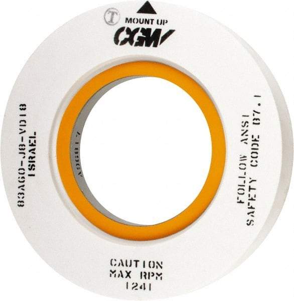 Camel Grinding Wheels - 20" Diam x 10" Hole x 3" Wide Centerless & Cylindrical Grinding Wheel - 60 Grit, Aluminum Oxide, Type 7, Medium Grade, Vitrified Bond, Two Side Recess - Caliber Tooling