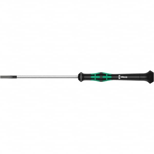 Wera - 2.5mm Blade Width, Electronic/Electrostatic Slotted Screwdriver - 40mm Blade Length, Round Shank, Ergonomic Handle - Caliber Tooling