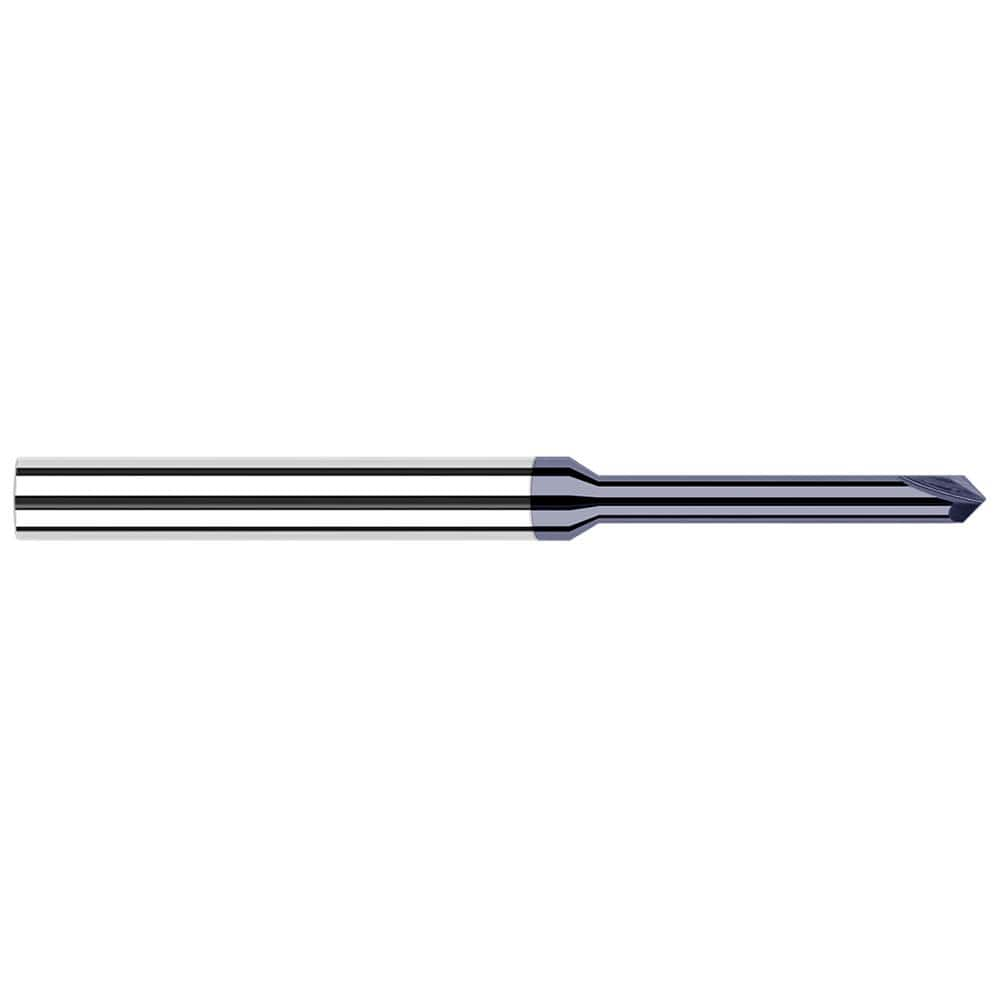 Harvey Tool - 5/64" Diam 90°/90° 2-Flute Single End Solid Carbide Chamfer Mill - Exact Industrial Supply