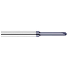 Harvey Tool - 0.02" Diam, 90°/90° 2-Flute Single End Solid Carbide Chamfer Mill - Exact Industrial Supply