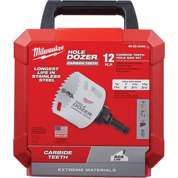 Milwaukee Tool - Hole Saw Kits Minimum Saw Diameter (Inch): 7/8 Maximum Saw Diameter (Inch): 2-1/2 - Caliber Tooling