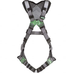 Fall Protection Harnesses: 400 Lb, Vest Style, Size X-Large, Polyester, Back Quick-Connect Leg Strap, Friction Shoulder Strap, Quick-Connect Chest Strap, Shoulder Padding