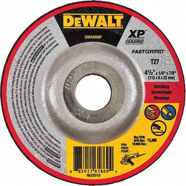 DeWALT - Depressed-Center Wheels Wheel Diameter (Inch): 6 Wheel Thickness (Inch): 1/4 - Caliber Tooling