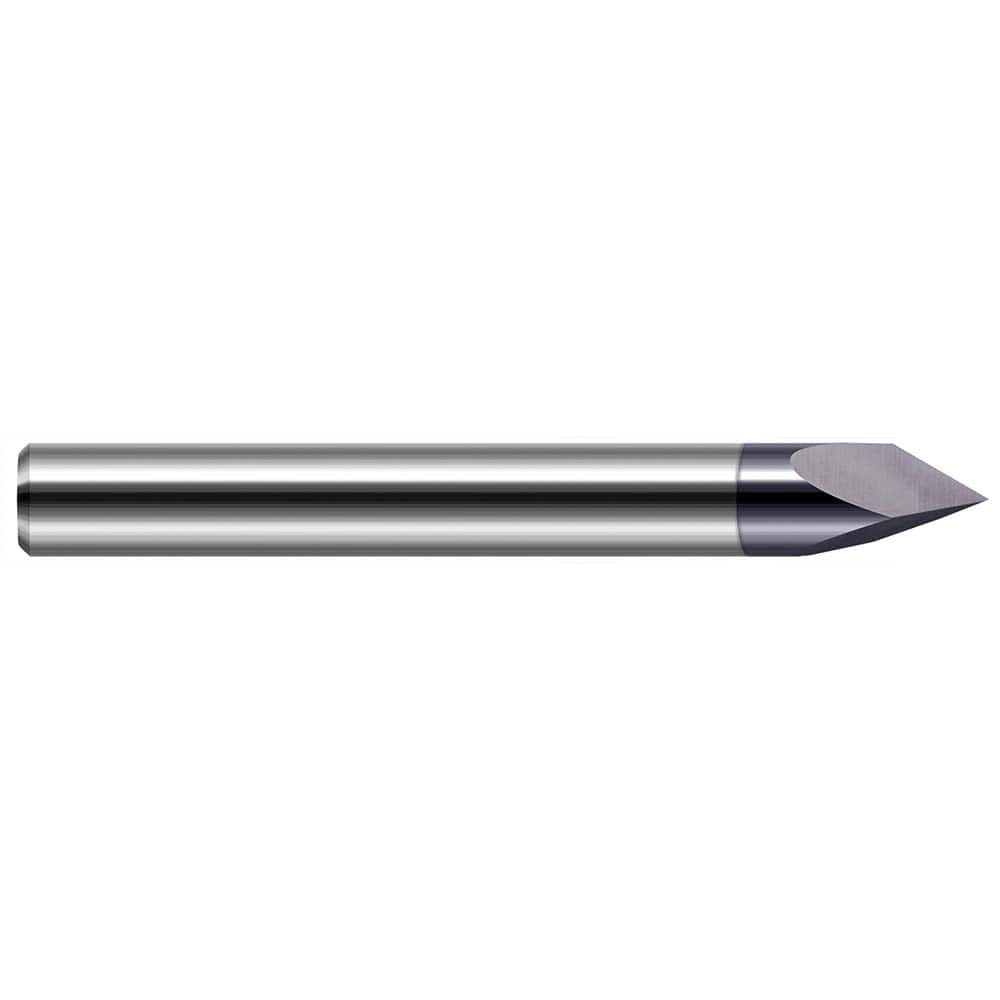 Engraving Cutter: 1,200 °, 1/8″ Dia, Pointed AlTiN Finish, 0.036″ LOC, 1″ Shank, 1-1/2″ OAL, 3 Flutes