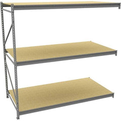 Tennsco - 3 Shelf Add-On Particle Board Open Steel Shelving - 48" Wide x 84" High x 24" Deep, Medium Gray - Caliber Tooling