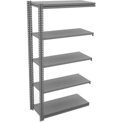 Tennsco - 5 Shelf Add-On Open Steel Shelving - 48" Wide x 84" High x 12" Deep, Medium Gray - Caliber Tooling