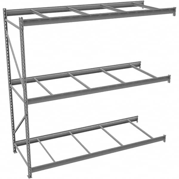 Tennsco - 3 Shelf Add-On No Deck Open Steel Shelving - 48" Wide x 72" High x 24" Deep, Medium Gray - Caliber Tooling