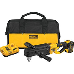 DeWALT - 60 Volt 1/2" Chuck Inline Handle Cordless Drill - 1320 RPM, Keyed Chuck, Reversible, 1 Lithium-Ion Battery Included - Caliber Tooling