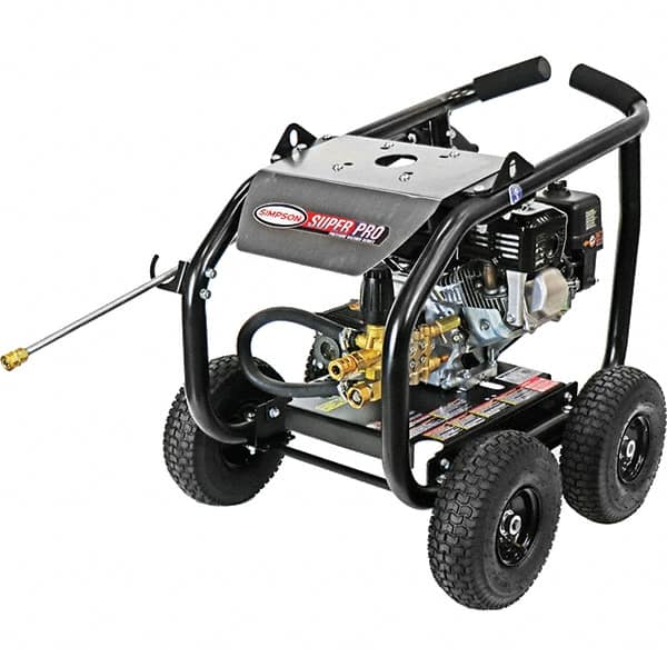 Simpson - Gas, 5.5 hp, 3,600 psi, 2.5 GPM, Cold Water Pressure Washer - AAA Triplex, 25' x 5/16" Hose - Caliber Tooling