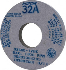 Norton - 14" Diam x 5" Hole x 1-1/2" Thick, I Hardness, 60 Grit Surface Grinding Wheel - Aluminum Oxide, Type 1, Medium Grade, 1,800 Max RPM, Vitrified Bond, No Recess - Caliber Tooling