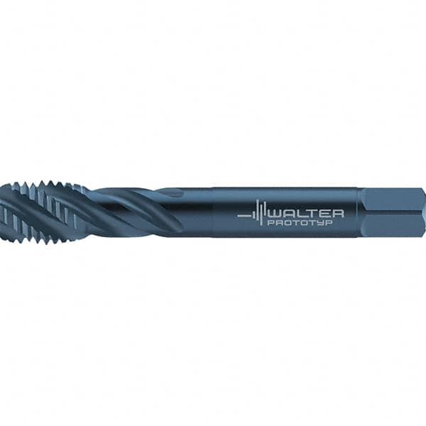 Walter-Prototyp - Metric 4 Flute 6HX Semi-Bottoming Spiral Flute Tap - High Speed Steel, Oxide Finish, 110mm OAL, Right Hand Flute, Right Hand Thread, Series TC117 - Exact Industrial Supply