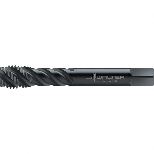 Walter-Prototyp - 1/2-13 UNC 3 Flute 2BX Semi-Bottoming Spiral Flute Tap - High Speed Steel, Oxide Finish, 110mm OAL, Right Hand Flute, Right Hand Thread, Series TC142 - Exact Industrial Supply