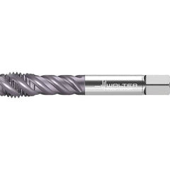 Walter-Prototyp - 1/2-13 UNC 3 Flute 2BX Semi-Bottoming Spiral Flute Tap - High Speed Steel, TiAlN Finish, 110mm OAL, Right Hand Flute, Right Hand Thread, Series TC142 - Exact Industrial Supply