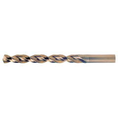 9/64 RHS / RHC HSS-CO 8% (M42) 135 Degree Split Point Q-Cobalt Wide Land Parabolic Jobber Drill - Straw / Gold Oxide