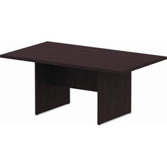 Stationary Tables; Type: Conference Table; Table Type: Conference; Material: Woodgrain Laminate; Color: Espresso; Overall Height: 29.5 in; Length (Inch): 41.38 in; Width (Inch): 70.78 in; Thickness: 1.25; Style: Sled Base w/Modesty Panel; Overall Length: