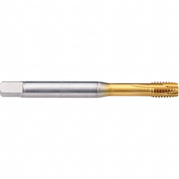 Emuge - M8x1.25 Metric 6G 0 Flute TiN-70 Finish Powdered Metal Spiral Point Tap - Caliber Tooling